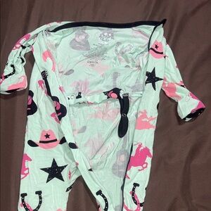Kickee Pants Mint and Pink Cowboy Print Bodysuit